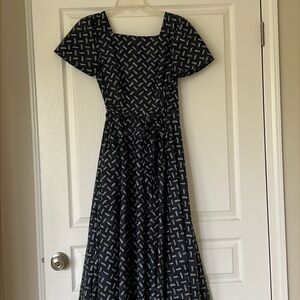 Marlette Jasmijn Navy Patterned Batik Dress